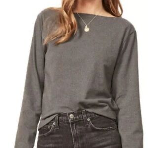 Reformation grey boat neck long sleeve